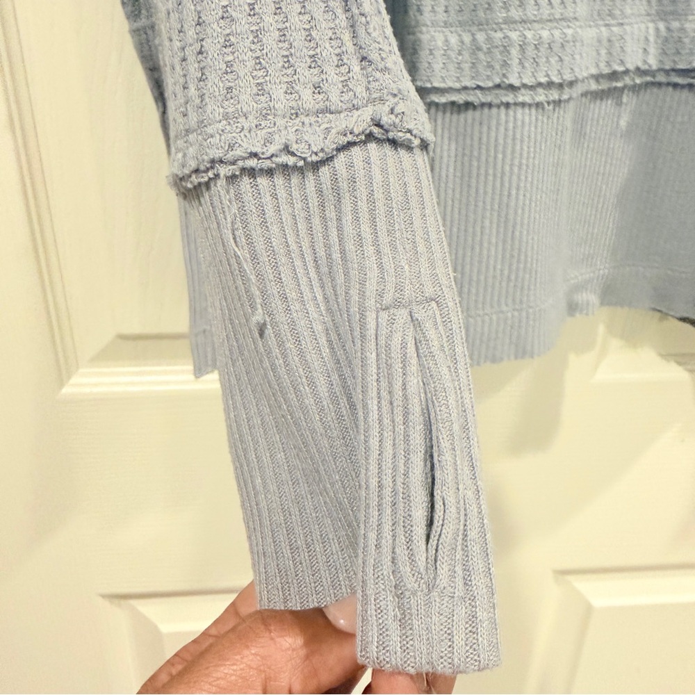 {preloved} Free People North Shore Thermal Tunic Shirt Storm Grey - Picture 8 of 11